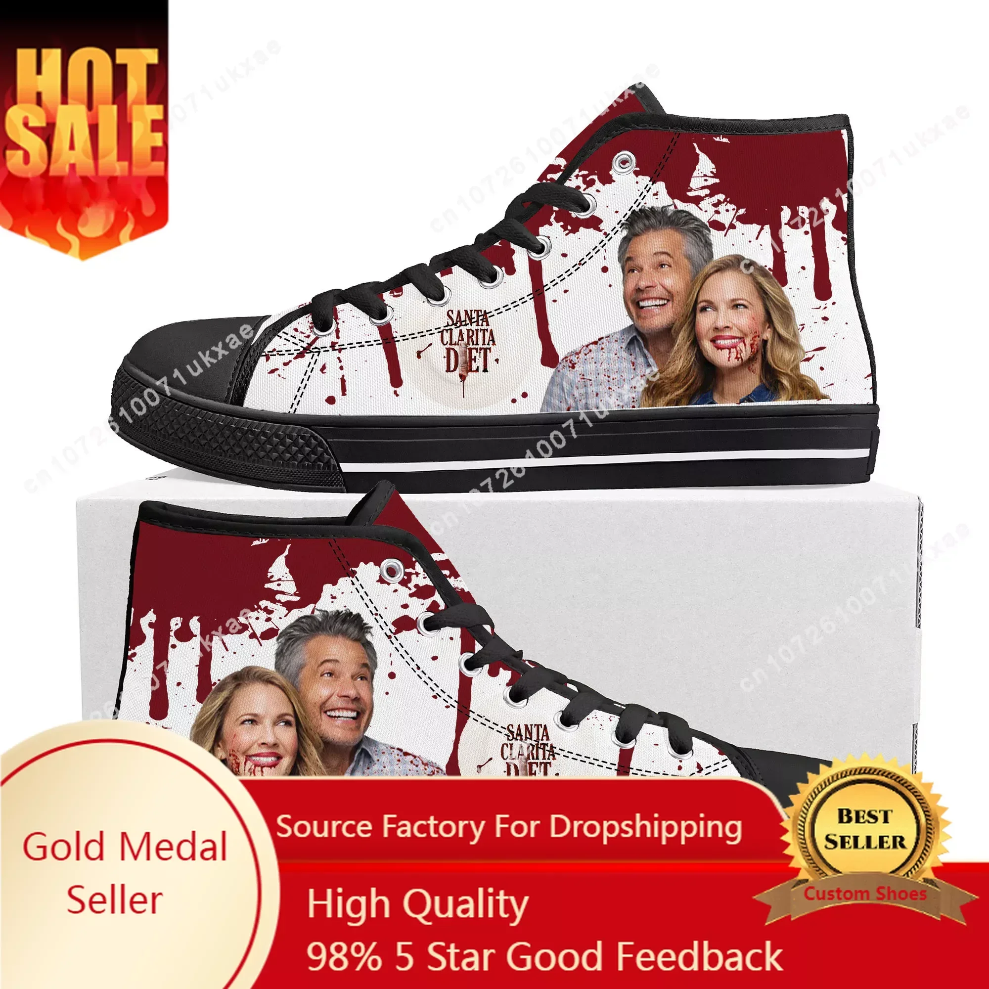 

Santa Clarita Diet High Top Sneakers Mens Womens Teenager High Quality Canvas Sneaker couple Shoe Casual Custom Made Shoes