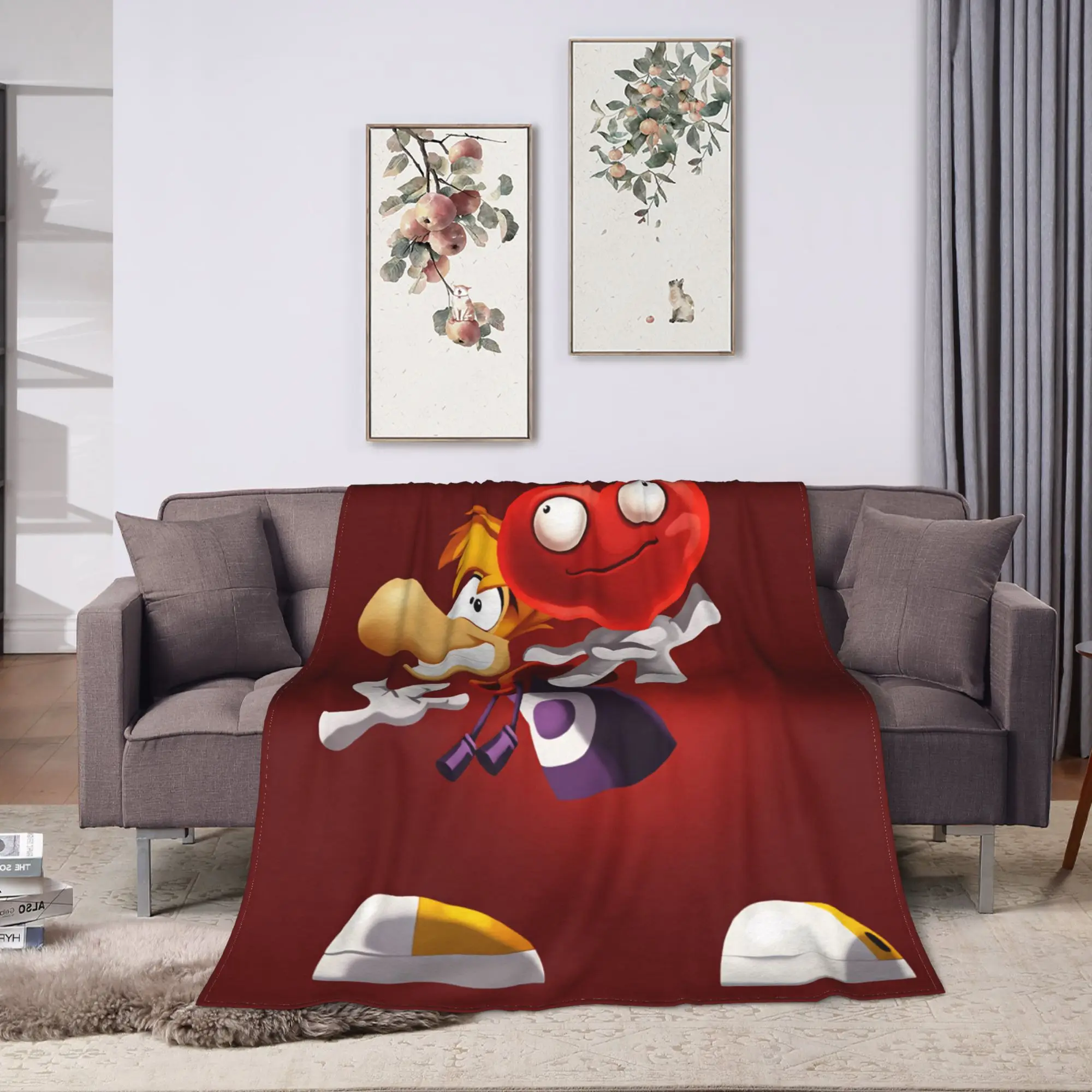 Flying fist attack Raymans Warm Soft Blanket  Print Travel Office Throw Blanket Home Decor Flannel Bedspread Sofa Bed Cover