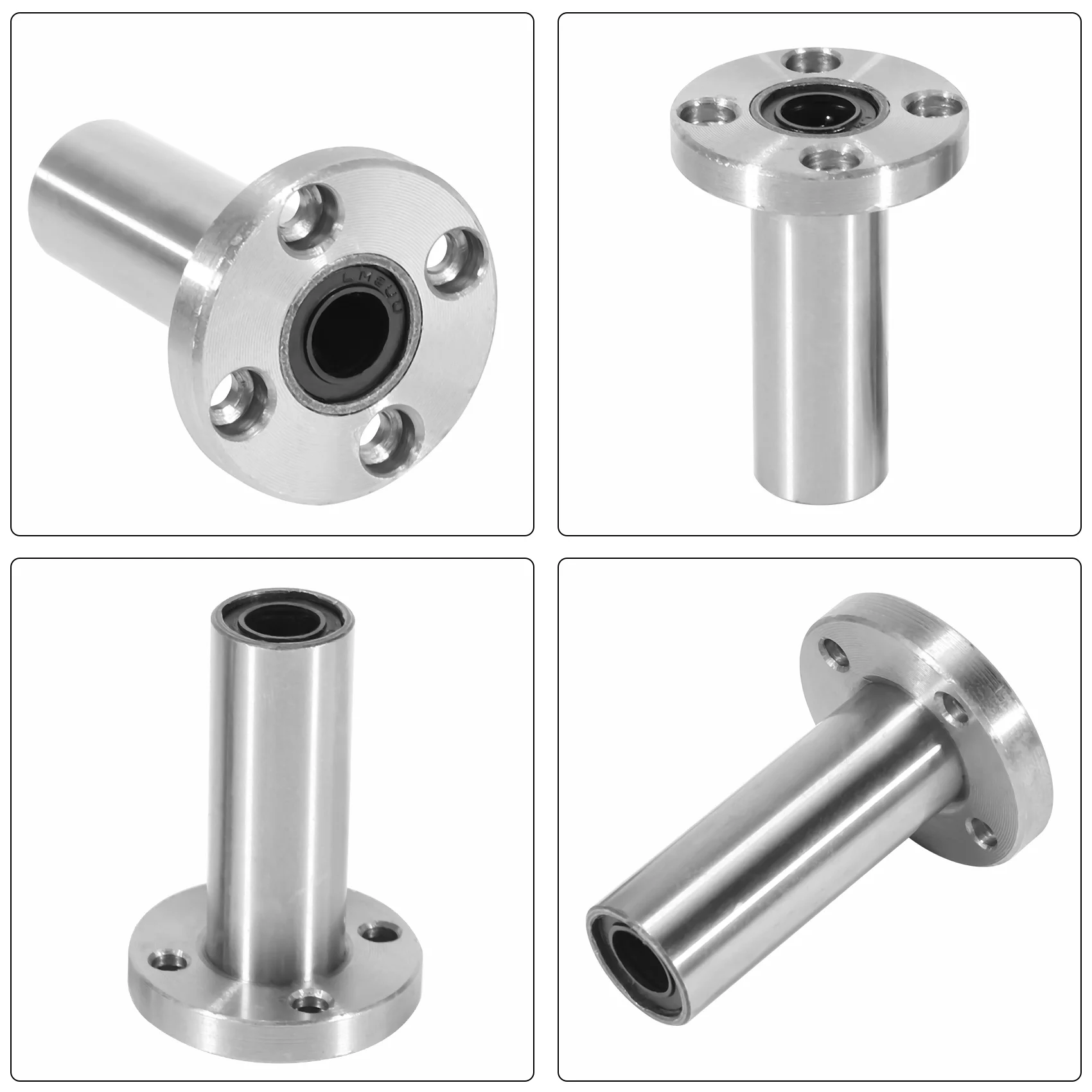 4PCS 8Mm LMF8LUU Long Type Round Flange Coupling Linear Motion Bearing,CNC Parts Slide-ABQU