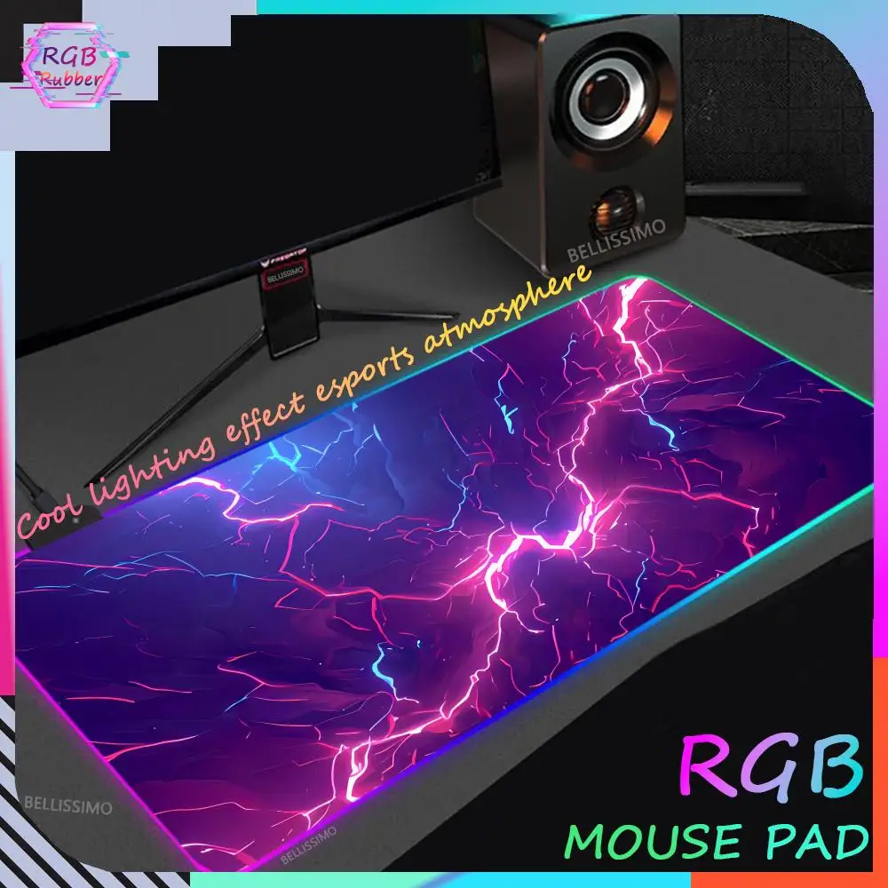 

Lightning Luminous RGB Anti-slip Gaming Mouse Pad for Computer Laptop Gaming Keyboard Carpet Pad MousePad Rubber Large Table Mat