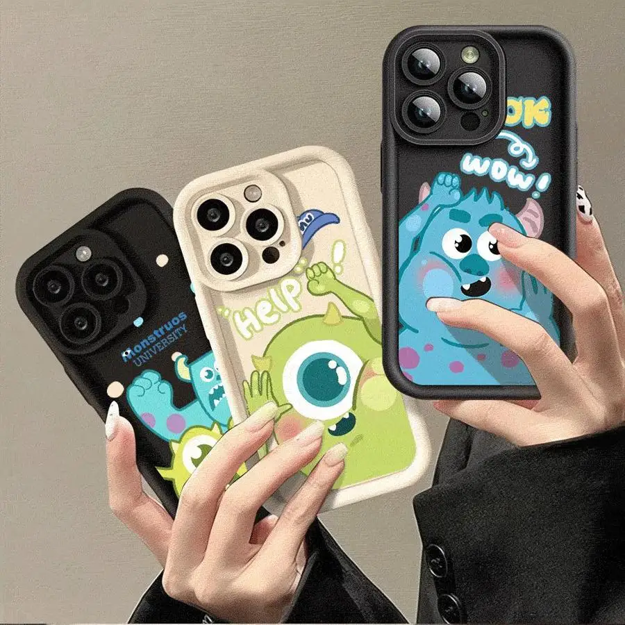 Shockproof Case for Apple iPhone 11 15 Pro Max 14 Plus 13 12 16 TPU Protective Silicone Funda Bumper Phone Cover M-Monsters Inc