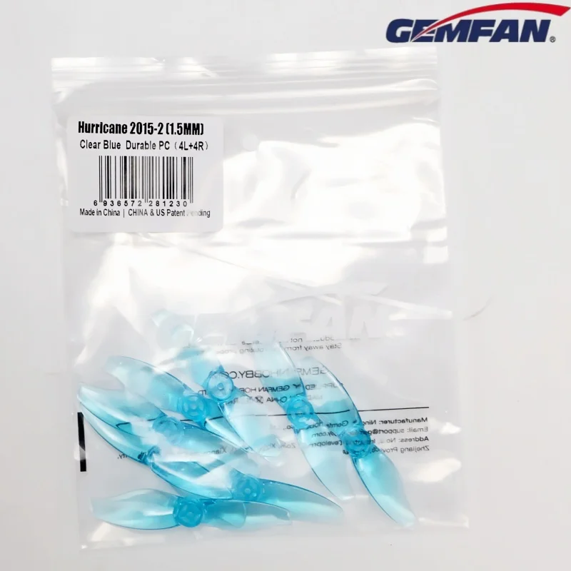 16 pares/32 Uds GEMFAN 2 cuchillas PC 2015 hélice de diámetro 2 pulgadas paletas positivas y negativas para RC Dron de carreras con visión en primera persona 1103 piezas de Motor