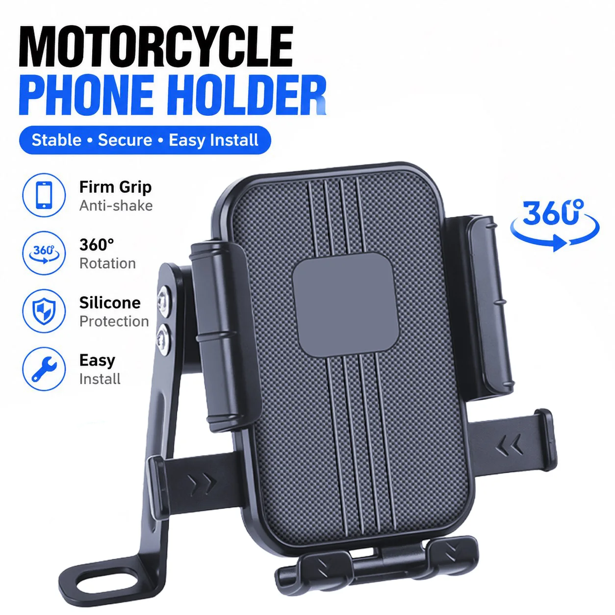 Motorcycles Bicycles Phone Holder Free Rotation Mobile Phone Navigation Bracket for Riding Shockproof for IPhone Xiaomi Samsung