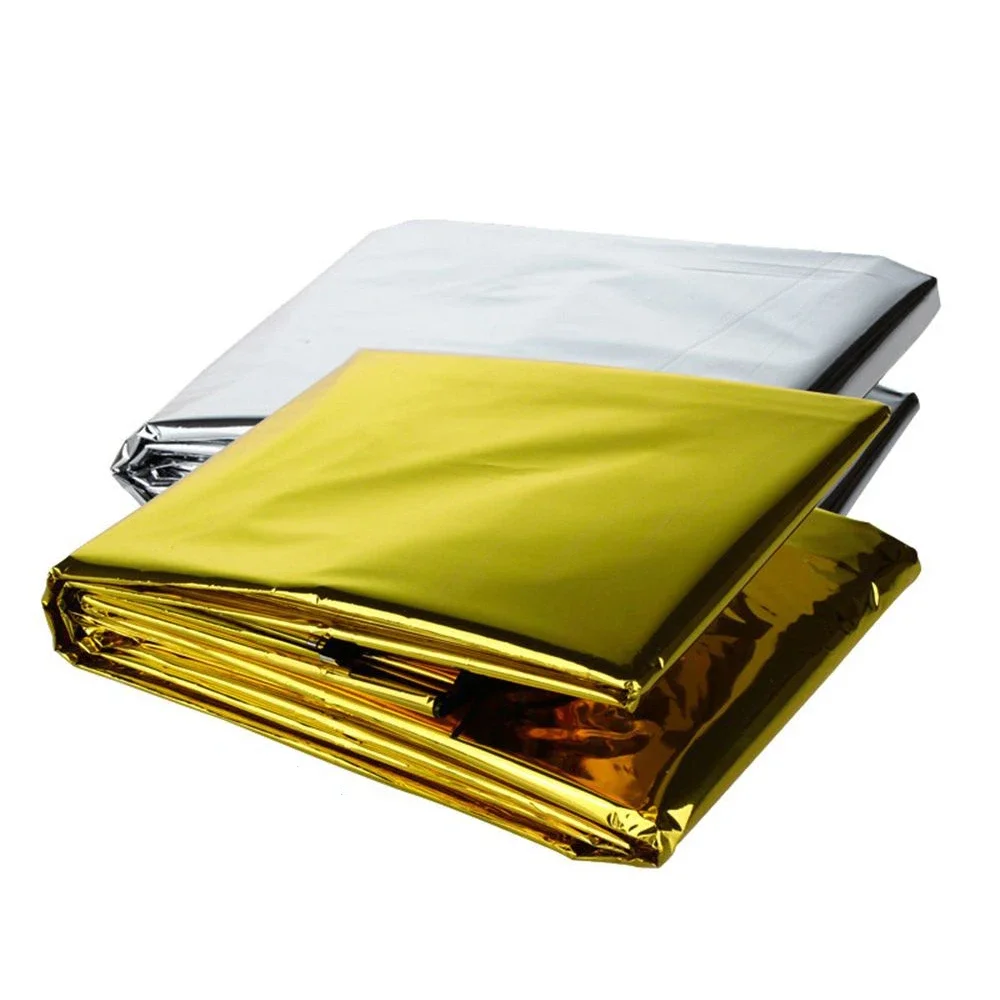 

Emergency Thermal Blankets Silver Foil Survival Blanket Space Blanket Survival Kit For Outdoors Camping Hiking Homeless Survival