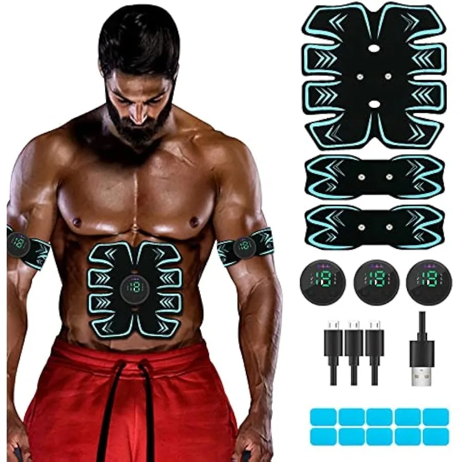 

Стимулятор пресса, перезаряжаемый через USB, портативное оборудование для фитнеса и тренировок с 10 шт. бесплатными гелевыми подушечками для мужчин и женщин, последняя модель 6 Mo