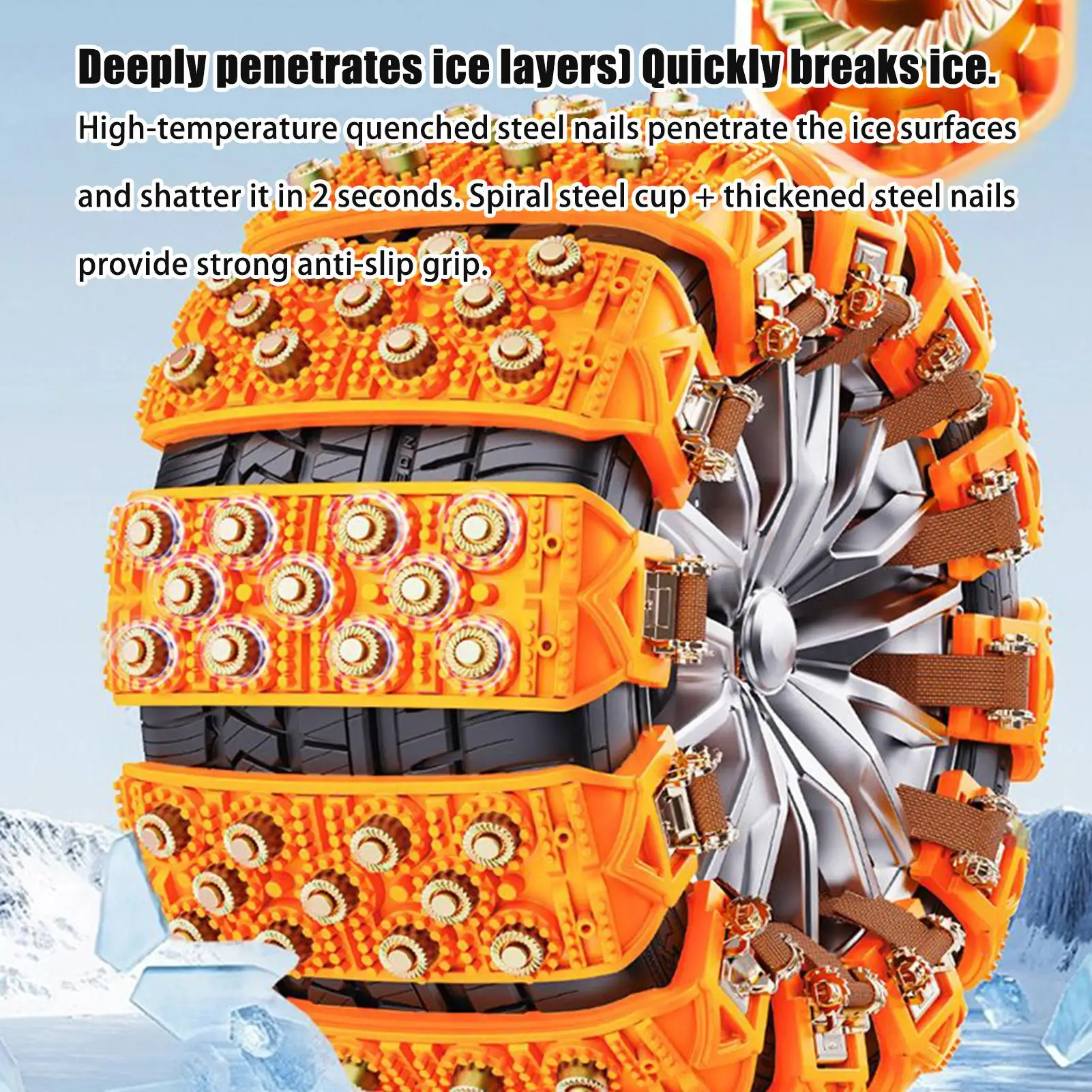 8pcs Winter Tire Snow Chains Anti-Slip Car Snow Tire Chains Fit 165-265mm Wheel Auto Tyre Chains For Car Emergency Safe Chain