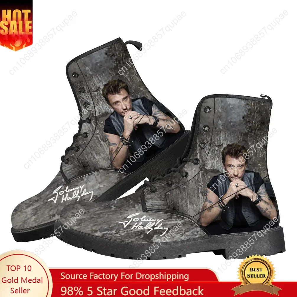 

Johnny Hallyday Casual Boots Star Singer Mens Womens Teenager Shoes Fashion Boot Outdoor High Quality Couple Customize Made Shoe