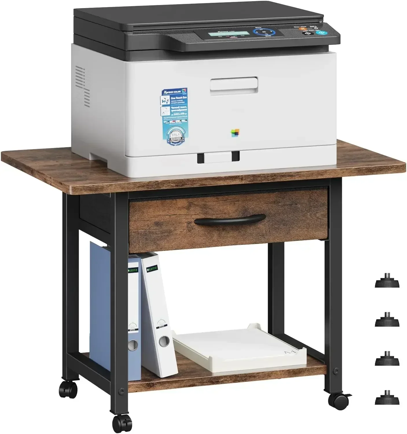 

22"x15" Large Printer Stand with Storage Drawer, 2-Tier Under Desk Printer Table for Home Office, Printer Cart fit Fax Machine