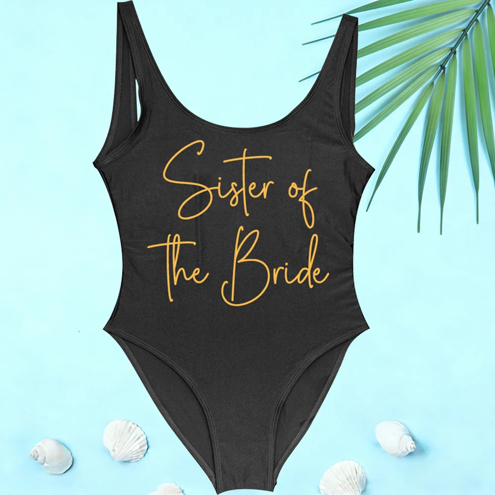Traje de baño de dama de Honor, traje de baño de una pieza para fiesta de despedida de soltera, traje de baño para dama de honor, traje de baño de boda para niñas