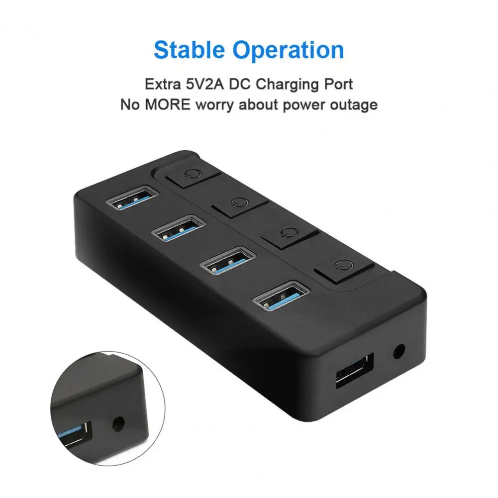 USB Splitter Hub  Professional Plug And Play LED Indicator  High Speed USB Splitter Hub Office Supply