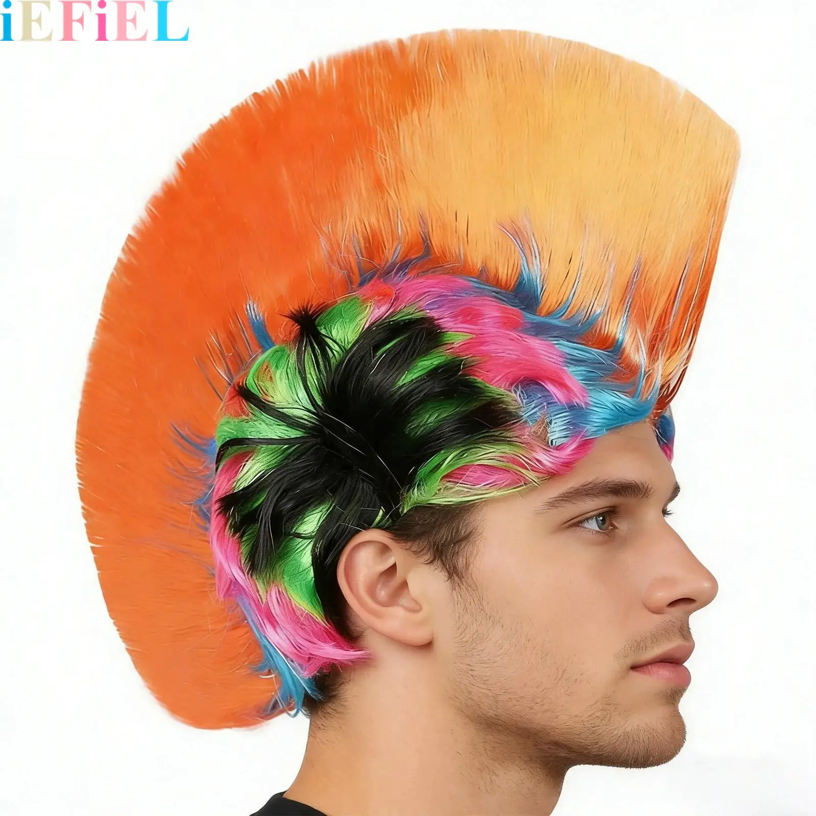 

Punk Rock Wig for Adults Halloween Cosplay Masquerade Theme Party Novelty Costume Accessory