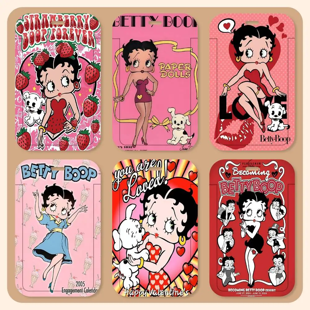 

B-Betty-Cute B-Boop Аниме-держатели для карт на шею (1 шт.), держатели для студенческих удостоверений, держатели для карт контроля доступа