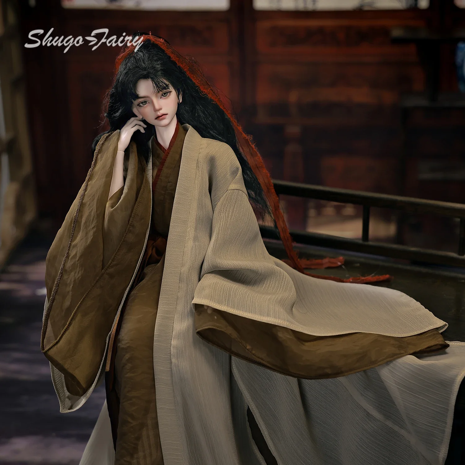 ShugaFairy Morty B 1/4 BJD Doll - Wuxia Swordsman Full Set with Outfit Ball Jointed Resin Body 45cm for Adult Collectors