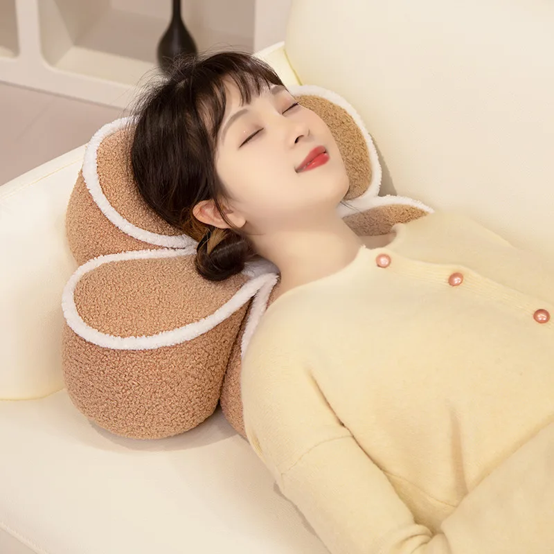 Almohada de felpa de planta de flor de 5 pétalos de 50x50cm, cojín de asiento relleno de cuatro colores para suelo interior, silla, sofá, decoración de habitación, regalo