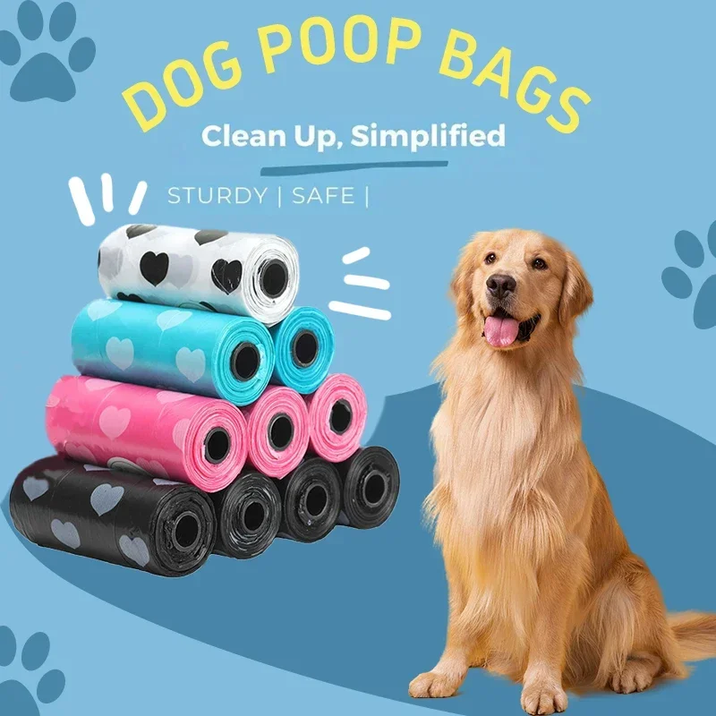 high quality Durable Printed Dog Poop Bags Leak-Proof Thick Plastic Pet Waste Garbage Bags 4/8 Packs for Outdoor Walking Puppy Cleanup Supplies