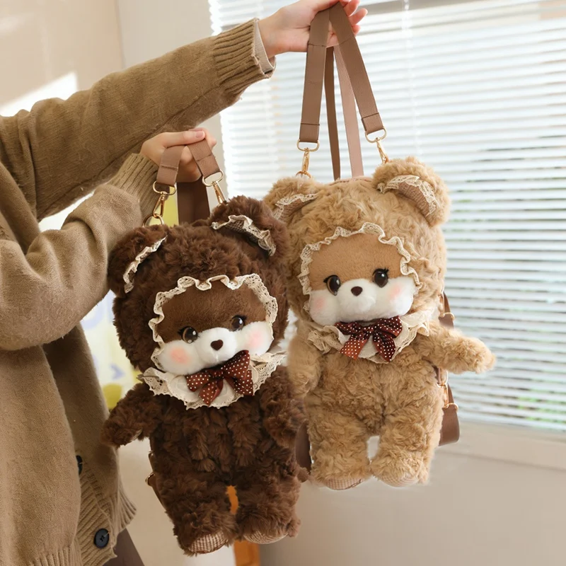 Konijn Vos Hond Beer Knuffeldier Tas Meisje Cadeau Kerst Verjaardagscadeau Schattige Prinses Pluche Rugzak Tas Pop Cartoon Dierenspeelgoed