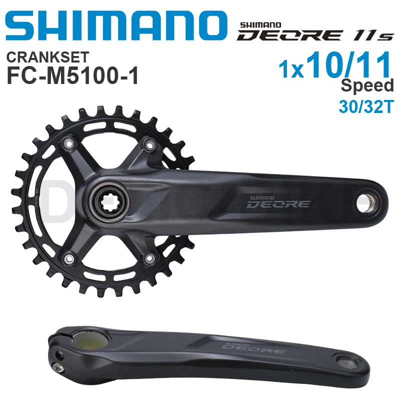 SHIMANO DEORE Crankset FC-M5100 32T 170 175mm for MTB  1x10 or 1x11 Speed Original Crank Arm view 3