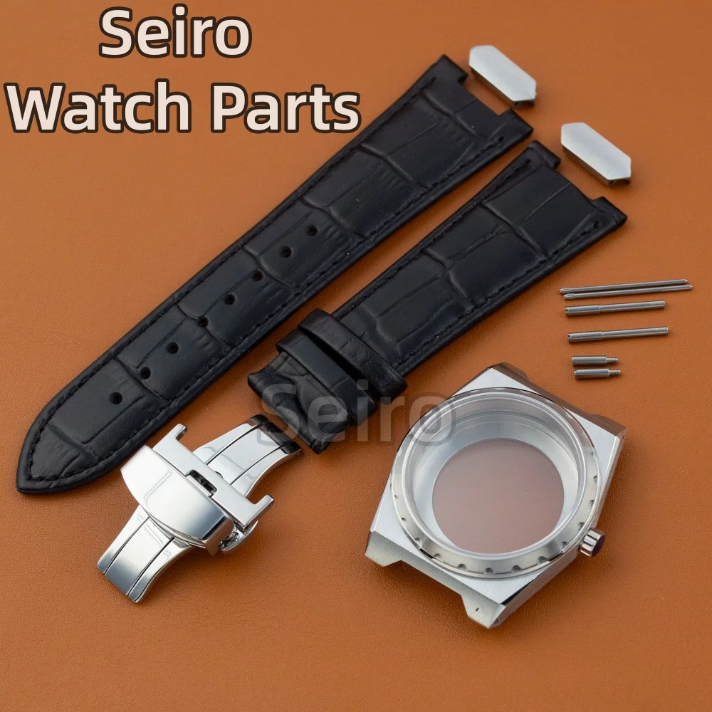 

For VC222 Watch Case Genuine Leather Strap Watchband Sapphire Glass fit NH35 NH36 Automatic Movement Men Case 28.5mm 31mm Dial