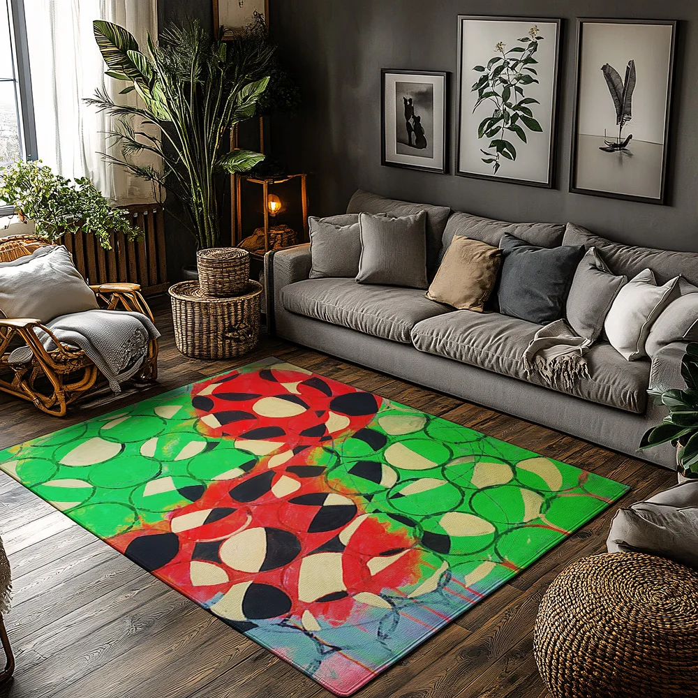 

Современный абстрактный ковер, нескользящий ковер для гостиной, геометрический напольный коврик, домашний декор, домашний уличный коврик, стильный акцент