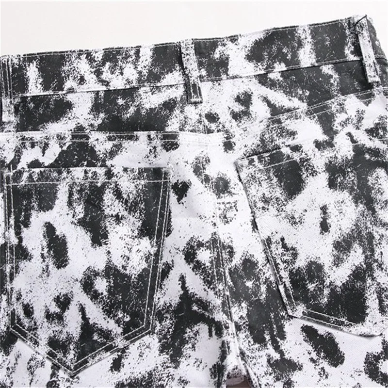 EH·MD® 3D Digital Camouflage Jeans Men's Cotton Soft Small Straight High Street Personalized Slim Fit Pants Motorcycle 2023 New