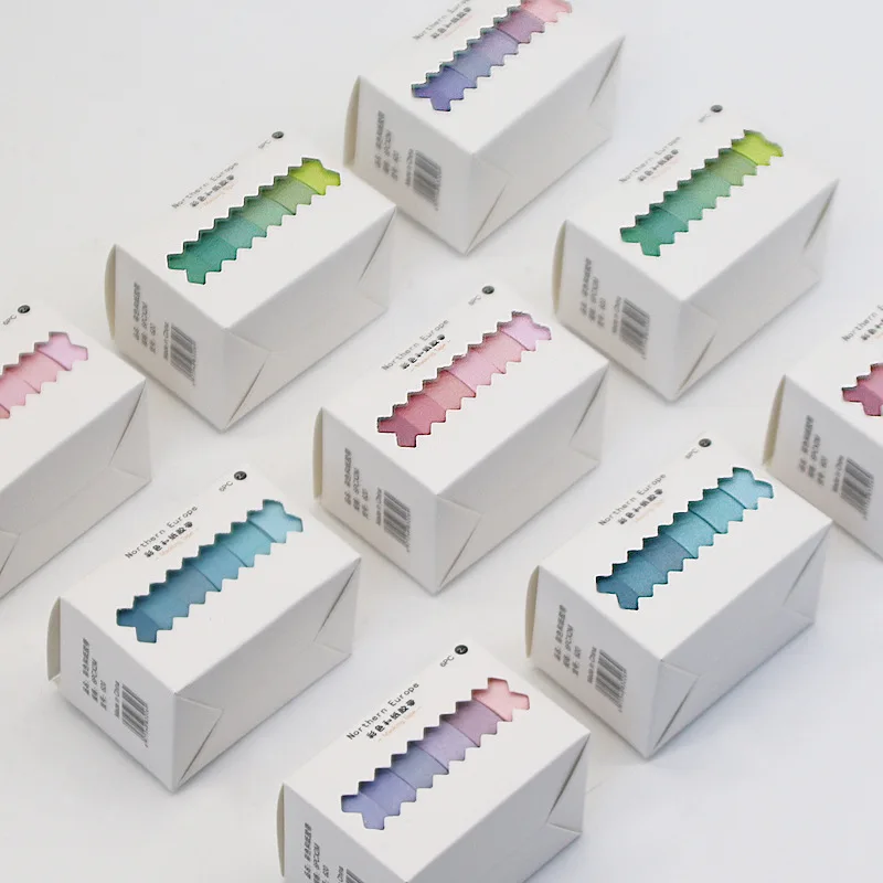 Student Handbook Tape, Rainbow Washi Tape, Korean Candy Color DIY Decorative Sticker Handbook Tape Set