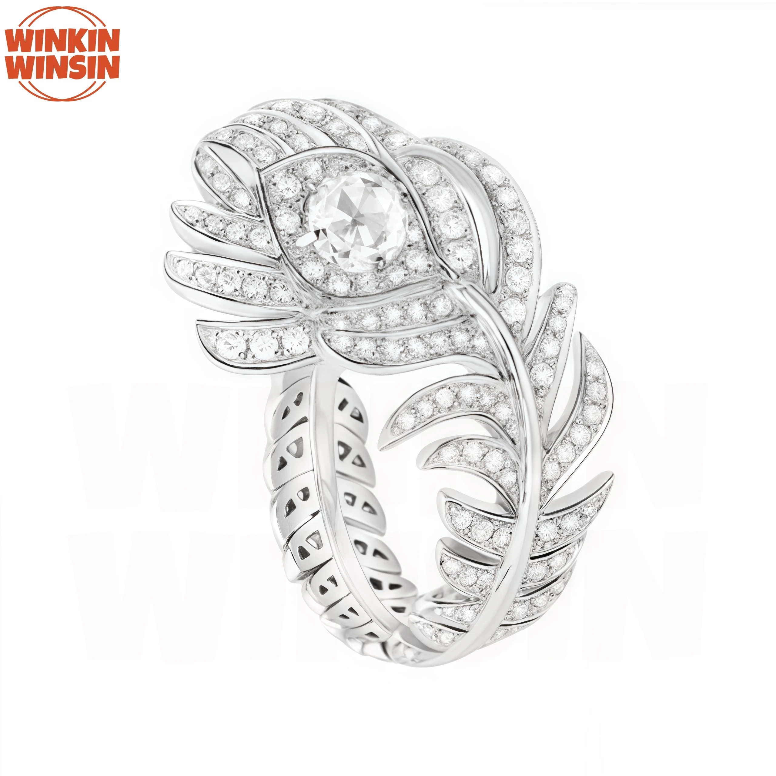 

Winkin Winsin Luxury Designer Brand 925 Sterling Silver Rings For Women Bohemian Style Feather s925 Pure Silver Ring Jewelry