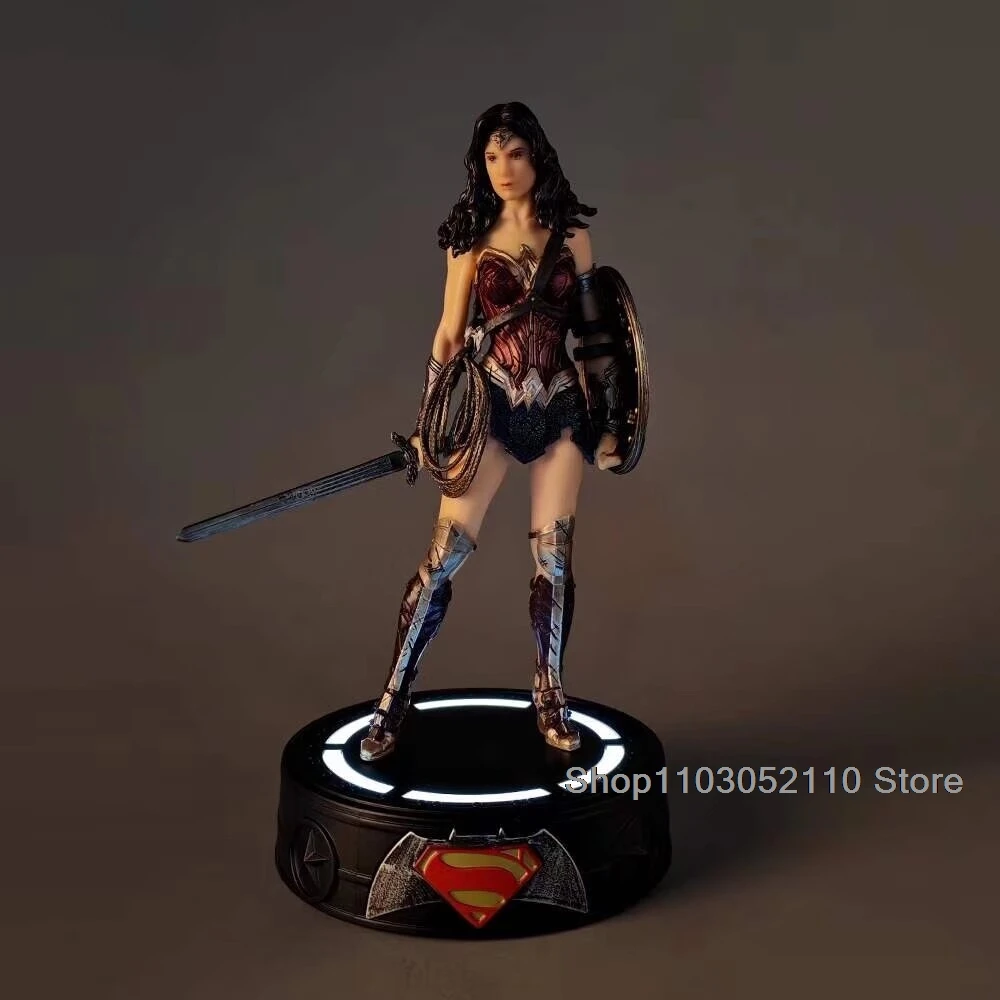 LED Justice League Batman Wonder Women Superman Figure Model Toy Superheroes Figure Collectible toys Birthday Gifts 20cm