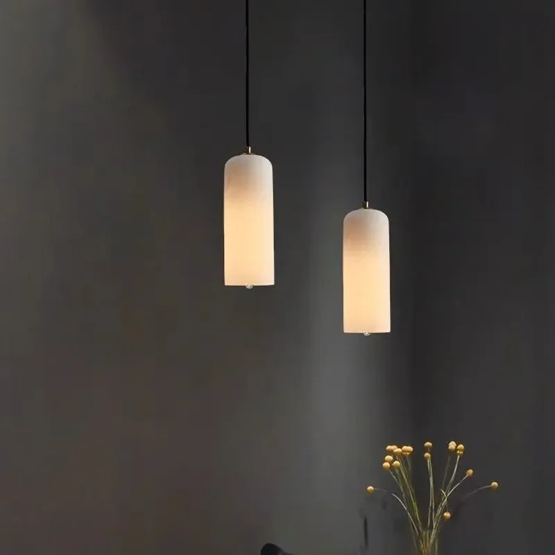 Modern Simple Marble Chandelier Small Copper Pendant Light for Hotel Bedroom Bedside Villa Restaurant Bar Counter Decoration