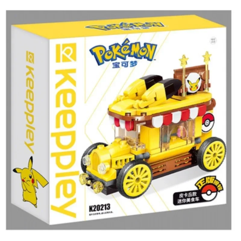 Keeppley Anime Pokemon Bausteine Pikachu Cartoon Baustein Auto Poke Ball Food Truck Kinder Mädchen Lernspiel zeug