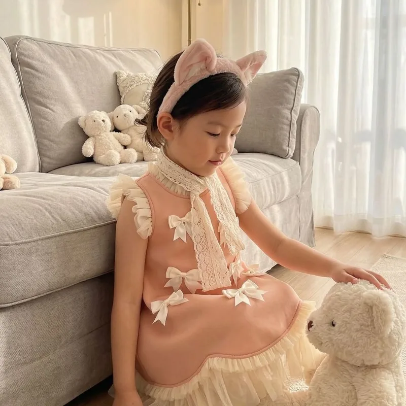 New A-Line Kids Formal Dress Elegant Big Girls Bridesmaid Princess Gown Wedding Photo Shoot Party Children Dress