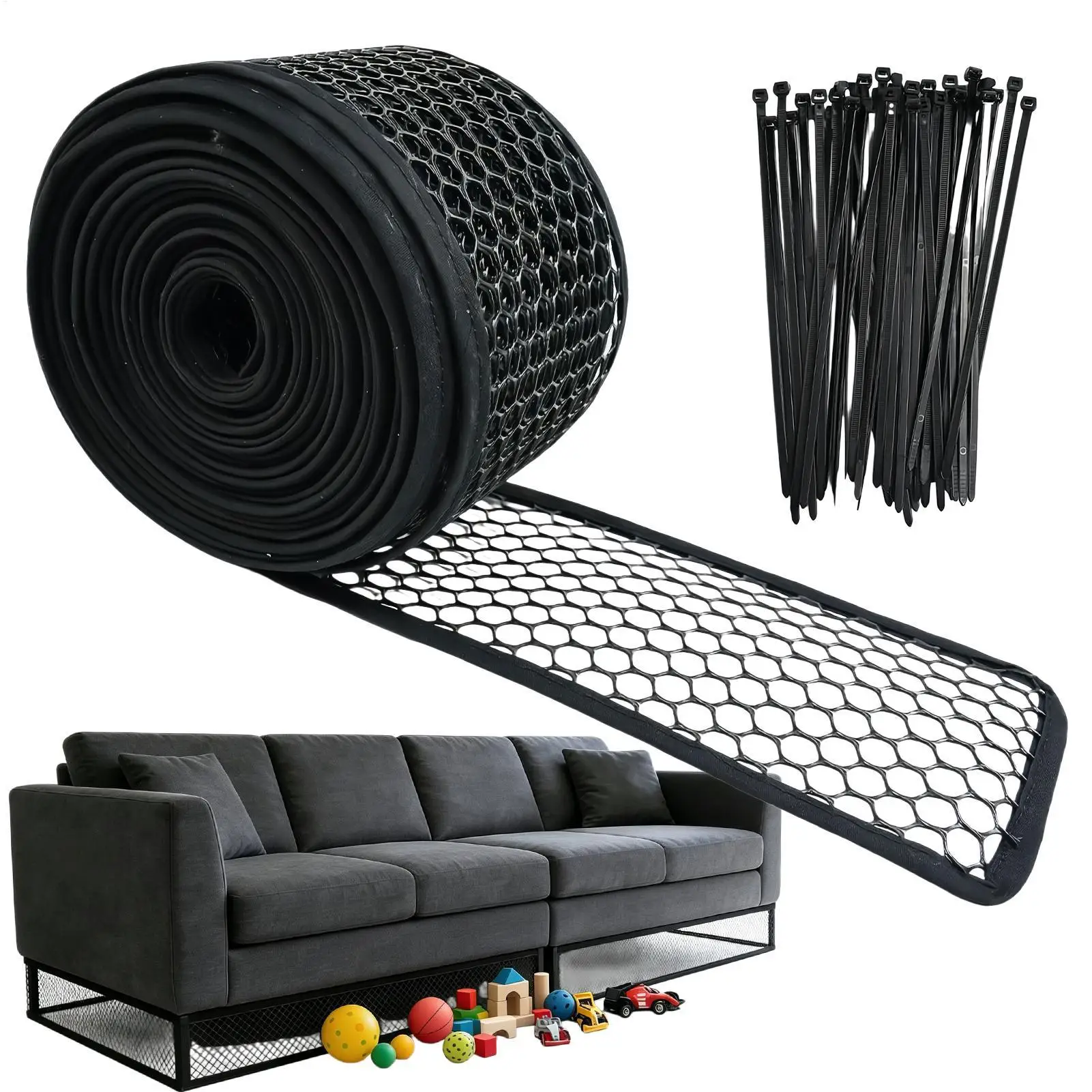 Under Couch Blocker Pet Barrier Blocker Furniture Bottom Barrier Under Couch With 20Pcs Tie For Bed Fridge Cabinet Home Playroom