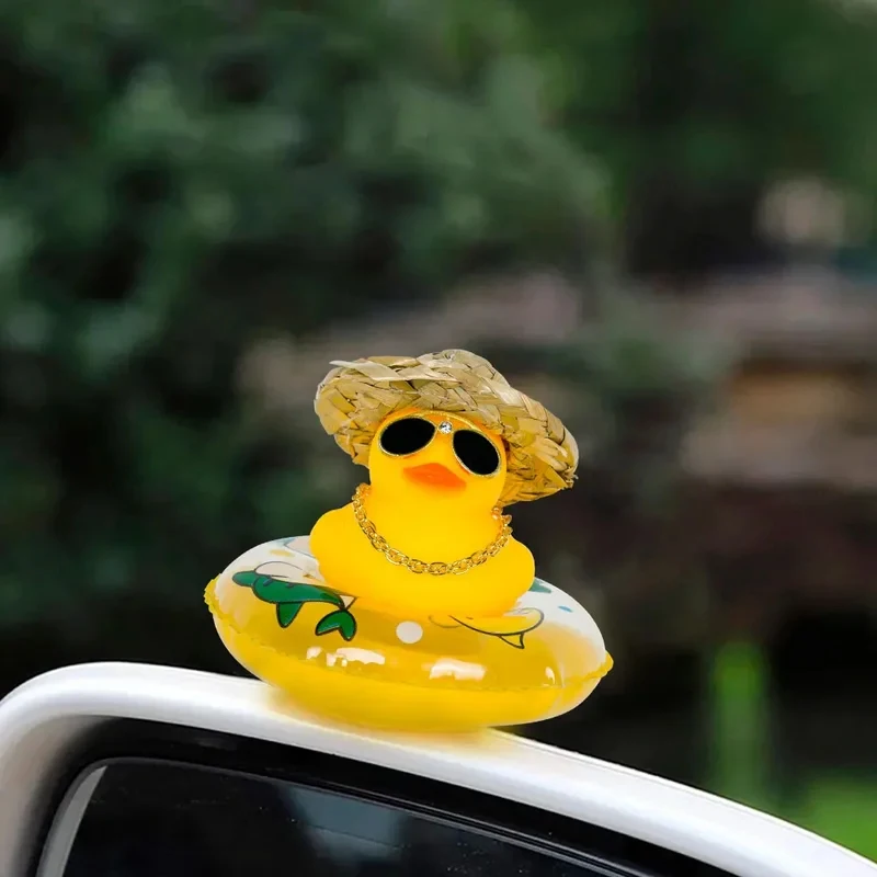 1 pieza Adorno para salpicadero de coche, Pato de goma amarillo de verano con sombrero de coco y patineta, Decoración linda para coche 1 pieza Adorno para salpicadero de coche, Pato de goma amarillo de verano con sombrero de coco y patineta, Decoración linda para coche