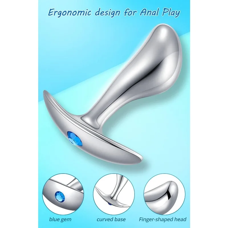 3 Size Metal Anal Plug Crystal Female Flirting Thumb Plug Anal Dilatation Butt Plug Prostatic Stimulation Sex Toys for Woman Man