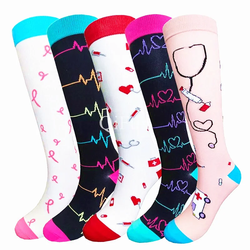 58 Compression Socks Blood Circulation Medical Women\'s Care Edema Varicose Veins Diabetes Sports Socks Cycling Running Fitness