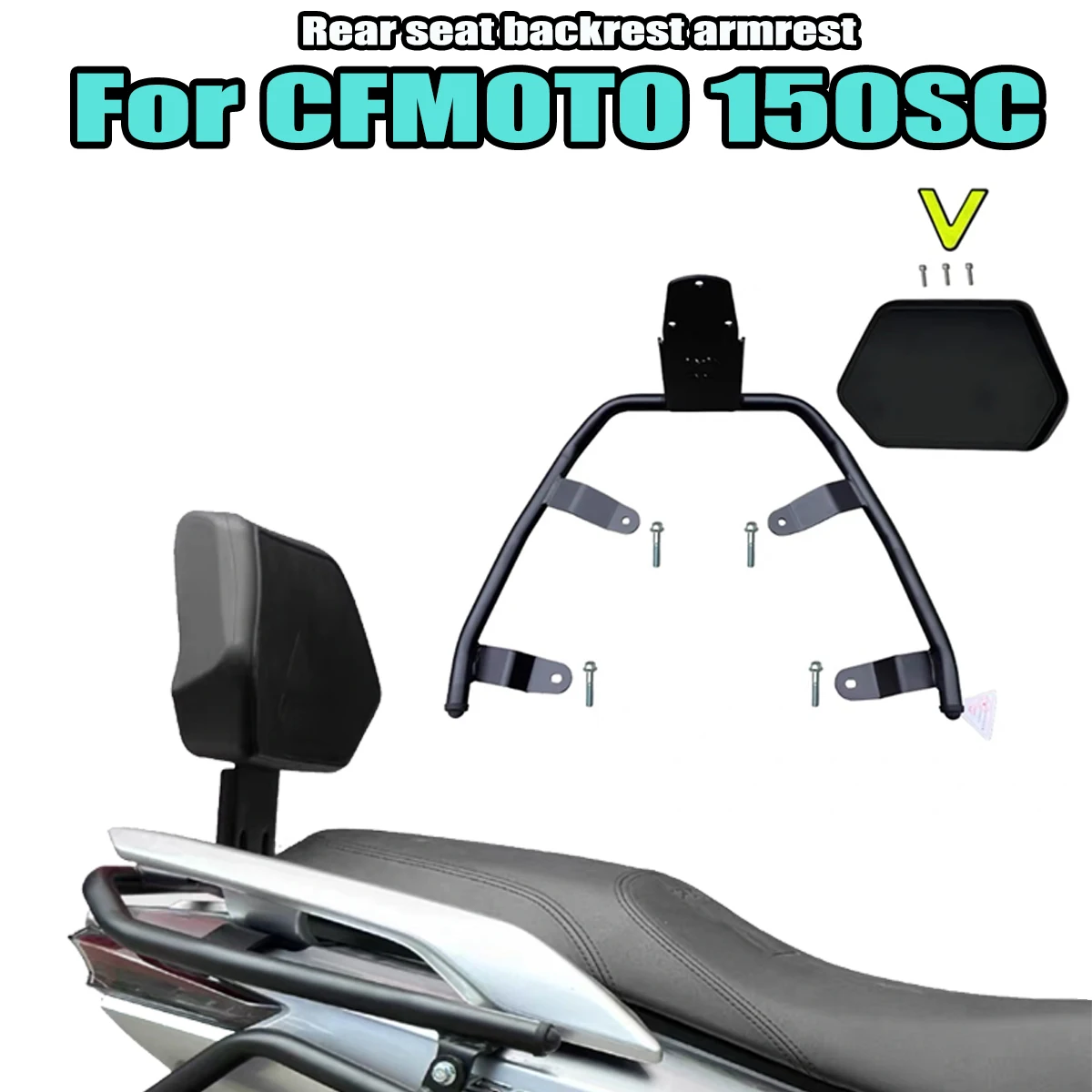 Motorcycle modification accessories Rear seat back seat waist rear wing armrest Fit For CFMOTO 150SC 150-SC CF150T-31