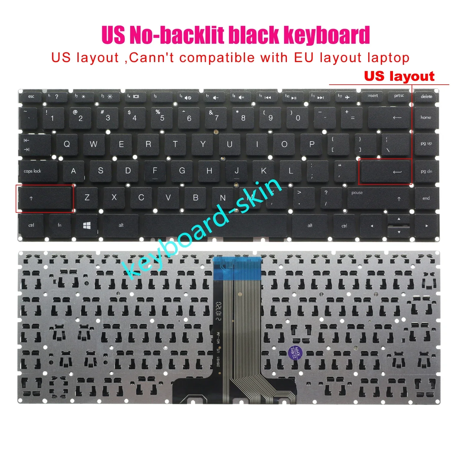 New US keyboard No-frame No-backlit for HP pavilion 14-AB 14-ABxxx 14-AL 14-ALxxx 14-AV 14-AVxxx Envy 14-J 14-Jxxx laptop