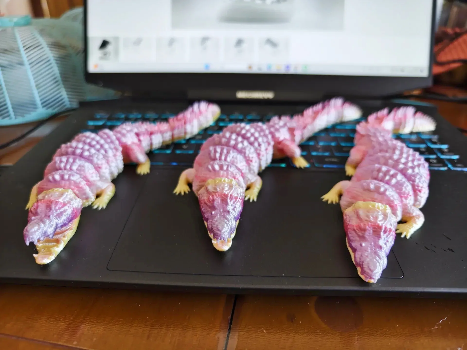 New 3D Print Fat Belly Crocodile Toys Full Body Movable Open Mouth Simulation Animal Crocodile Figure Model Home Decoration