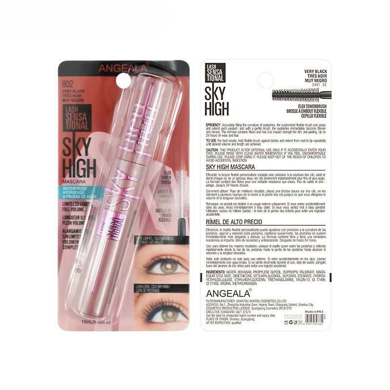 Mascara imperméable, volumisant, allongeant, bouclé, résistant aux taches, tenue toute la journée, sans flocons, pour un aspect naturel et dramatique des cils