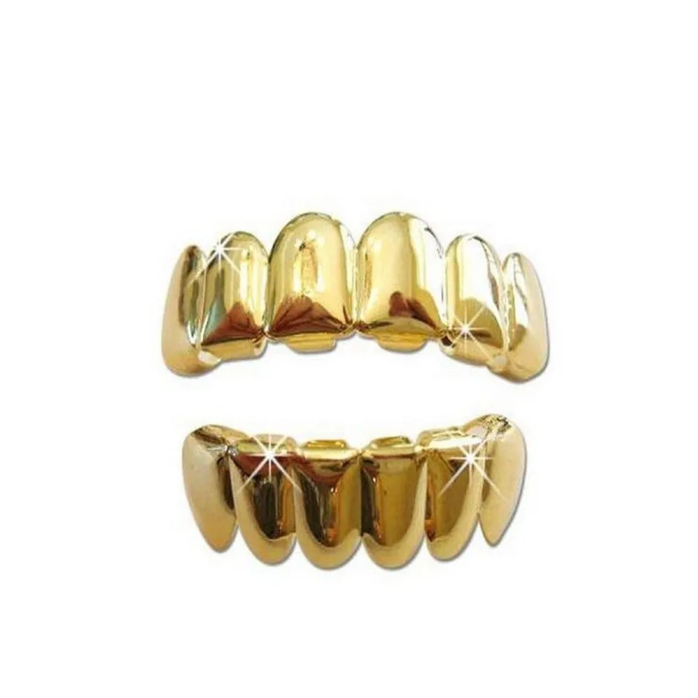 Fashion Top Bottom Set Teeth Grillz Durable Shiny Glossy Dental Grills Unique Comfortable Halloween Tooth Fashion Accessory