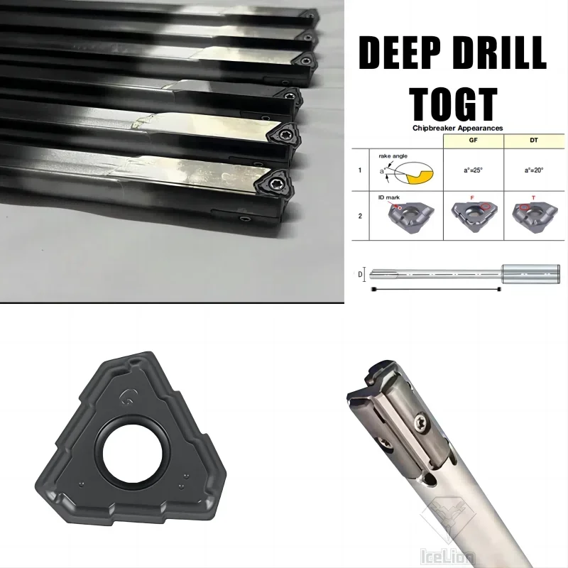 

GD-DH D10-D40 Iscar Gun drills Deep drill Carrying Indexable TOGT110405 Cutting Edge and a Wiper for High Hole Surface Quality