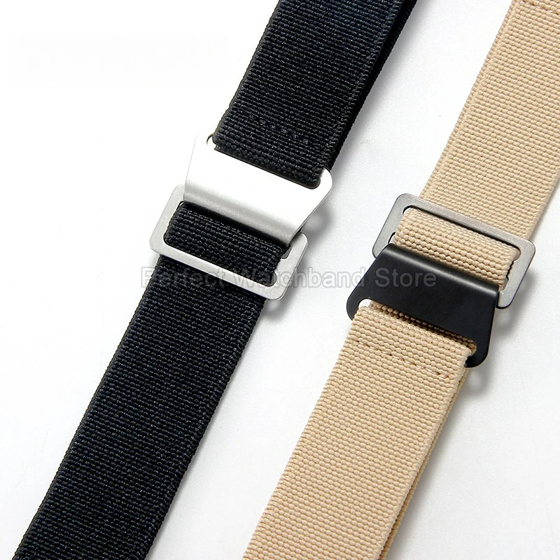 حزام ساعة ذو واجهة خاصة مريح وغير مهيج وصديق للبشرة لملحقات ساعة Apple Series من النايلون بمشبك خطاف 22 مم
