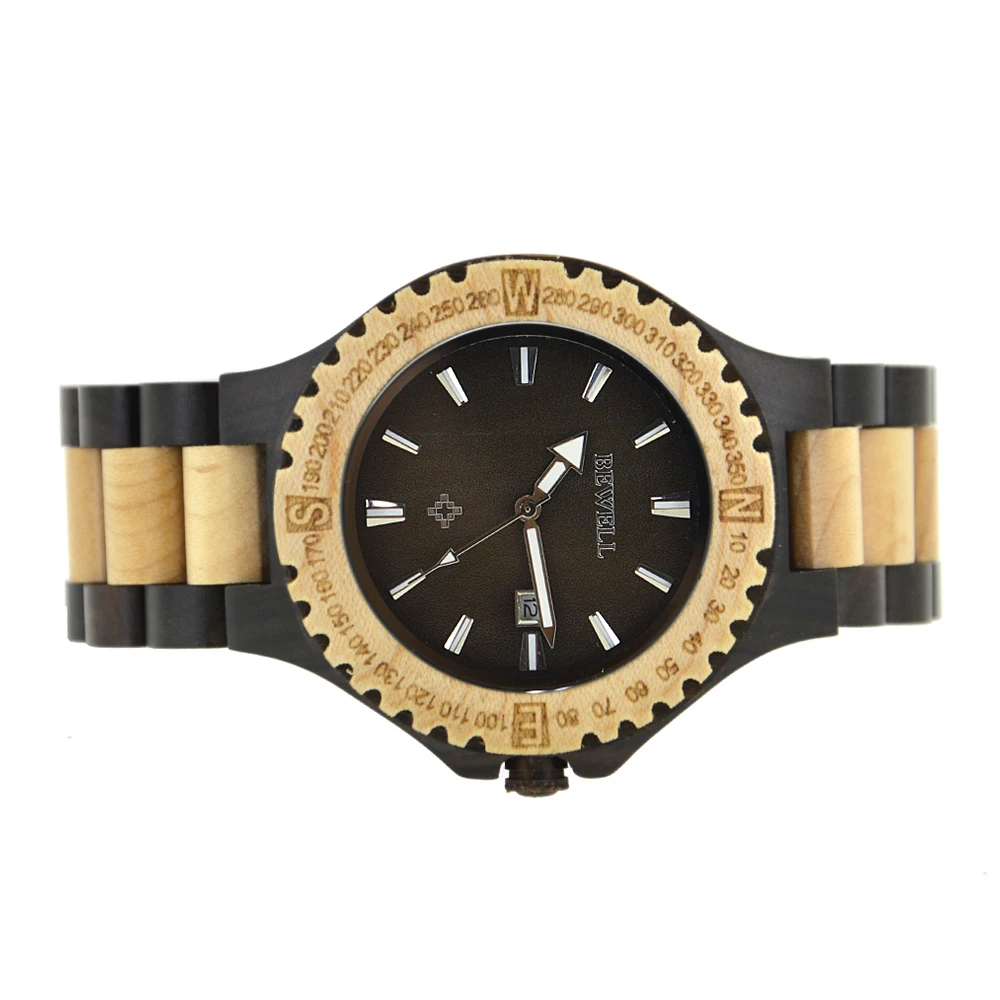 Men's Natural Wooden Quartz Wristwatch description 6