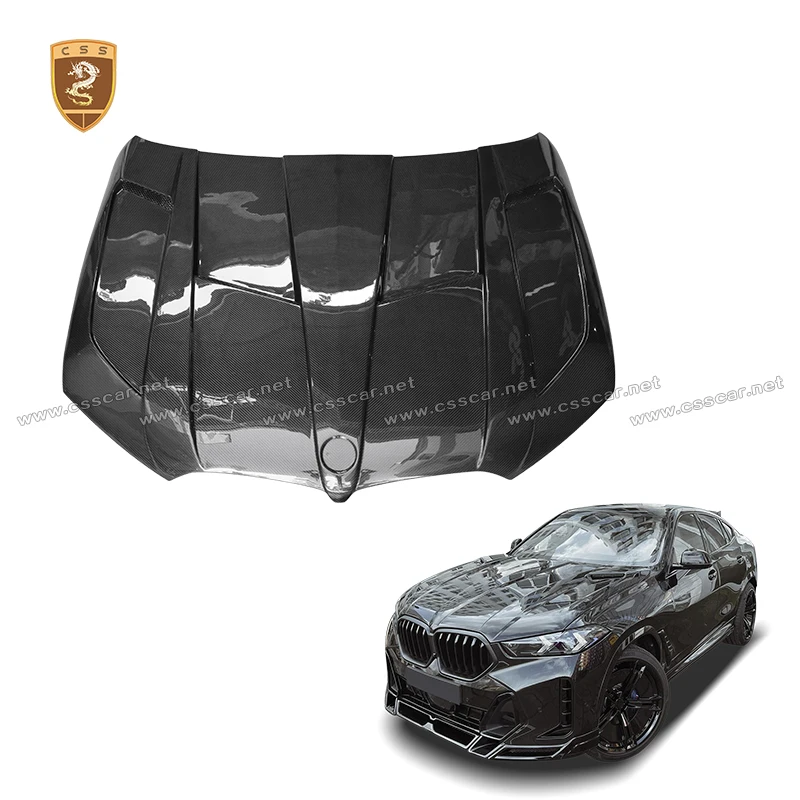 LARTR Style Replacement Exterior Dry Carbon Fiber Bodykits For BMW X6 X5 G06 G05 Car Front Bumper Engine Bonnet Cover Hood