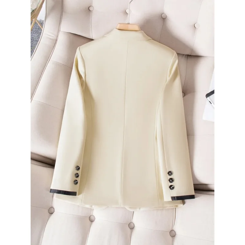 Weibliche formelle Frauen Anzug Blazer beige Khaki schwarz Büro Damen einreihige Business Work Wear Jacke für Herbst Frühling