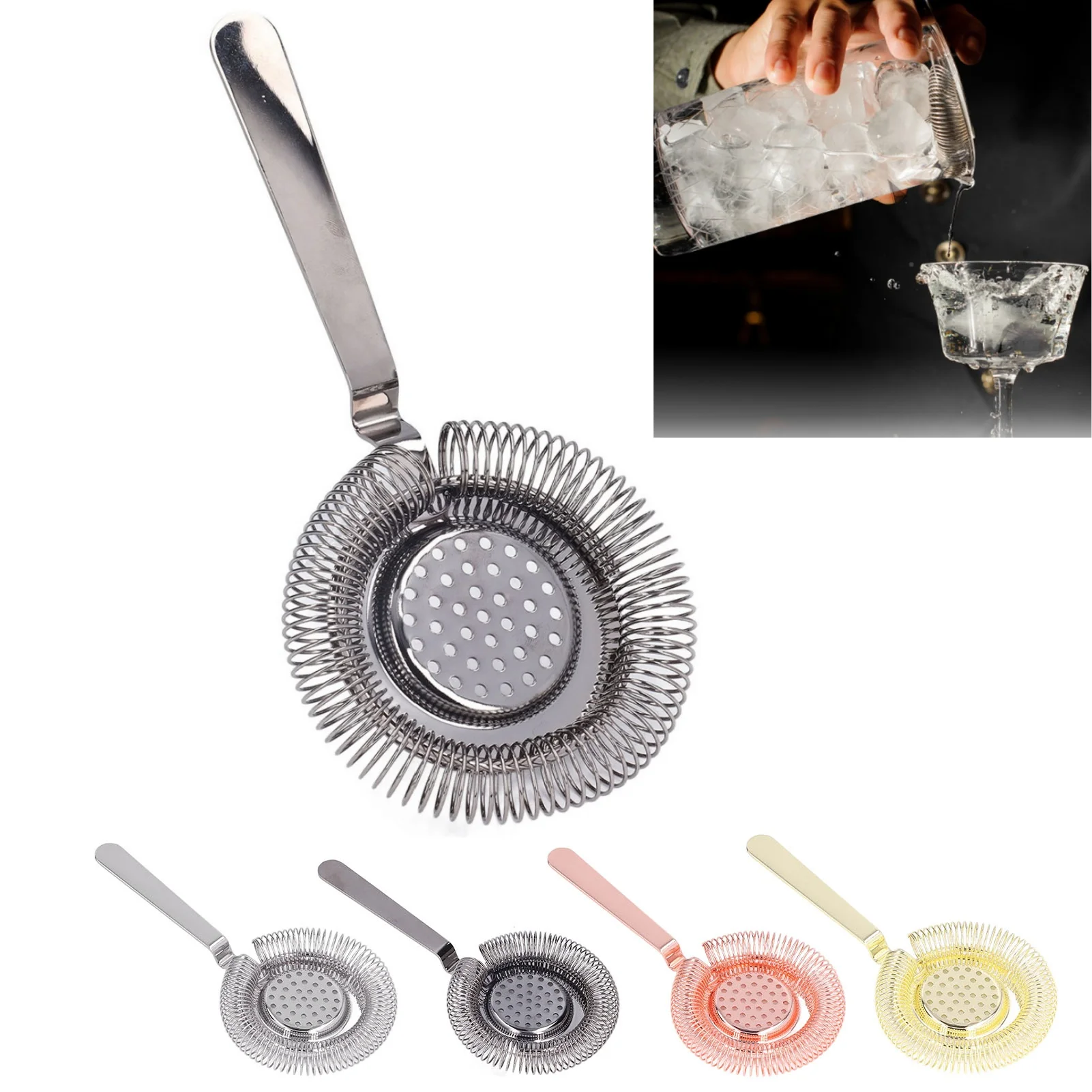 Bar Cocktail Strainer Stainless Steel Professional Strainer Bar Tools for Bartending Restaurant Party Bartending Filter ﻿