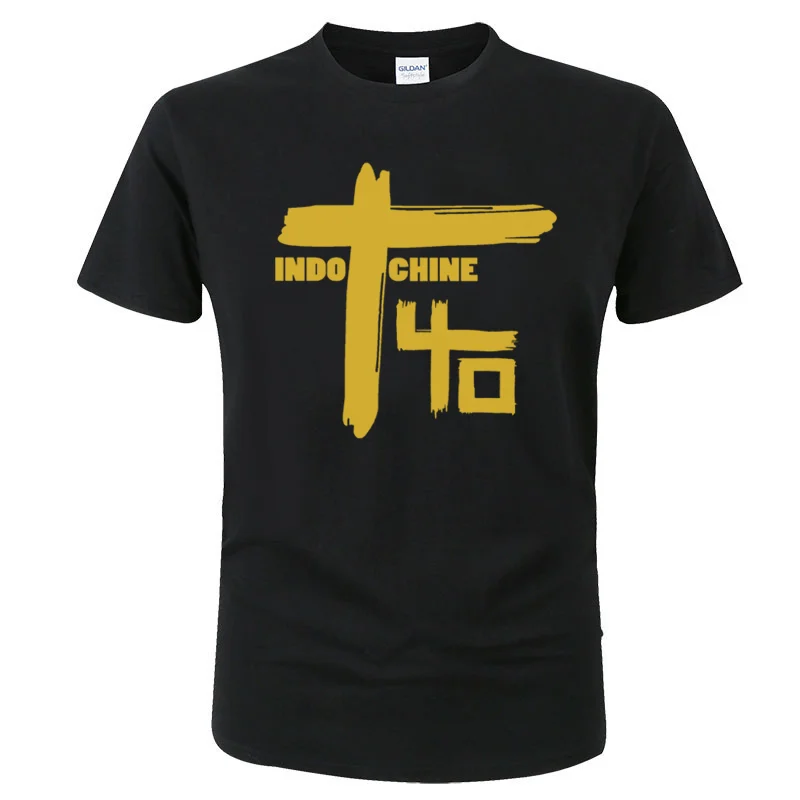 Indochine Pop Rock T-Shirt New Wave French Band Men's Basic Short Sleeve Casual Summer Top Tees