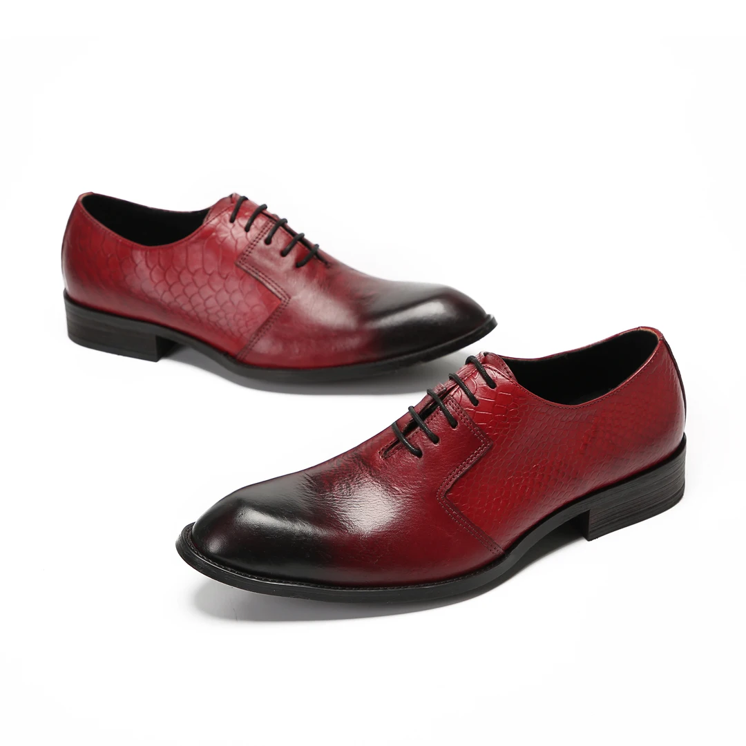 british style men genuine leather brogue shoes large size pointed toe business office oxford shoes lace up formal dress shoes