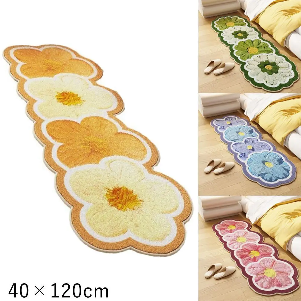 High Quality Flower Pattern Long Carpet Non Slip Abrasion Resistant Bath Door Foot Rug Anti Fouling Easy to clean Floral Carpet