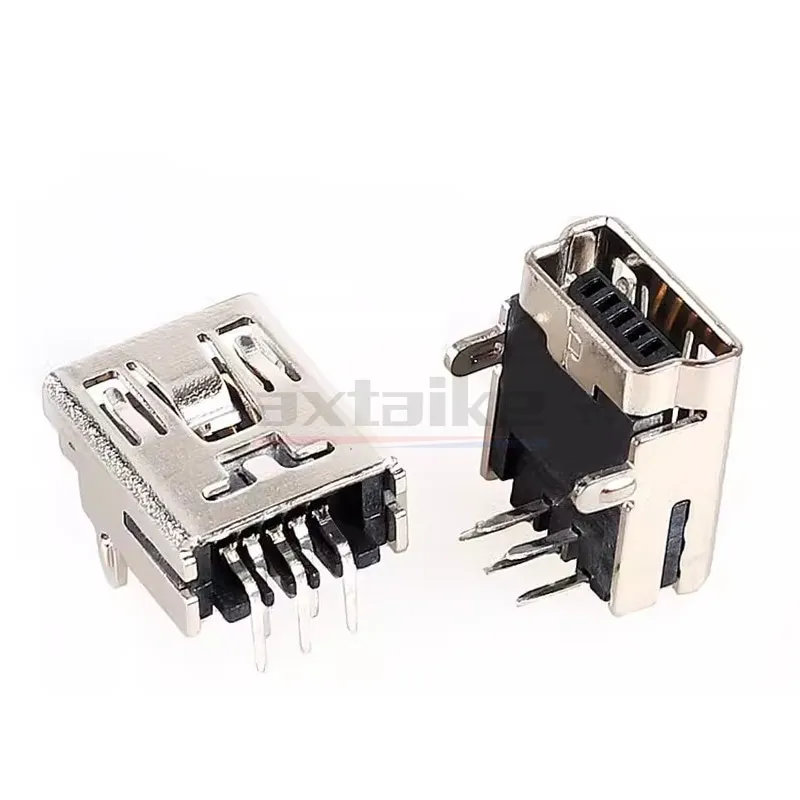 20PCS Mini USB Type B 5Pin Female Socket Right Angle Sinking plate DIP SMD 90 180 Degree Jack Connector Plug-in Data Interface