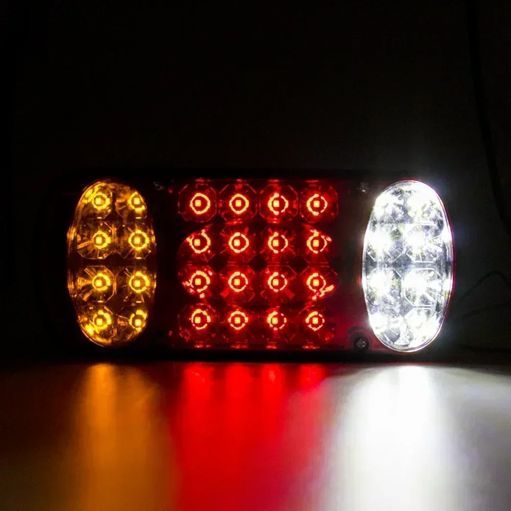 12V 24V 32 LED Car Truck Rear Stop Brake Tail Light Taillight Signal Lamp Indicator Trailer Truck Lorry Caravan Van Waterproof
